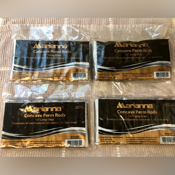 Mariana 4 packs of 12 concave perming rods for hair 3/8” long grey 48 total NEW - Picture 2 of 14